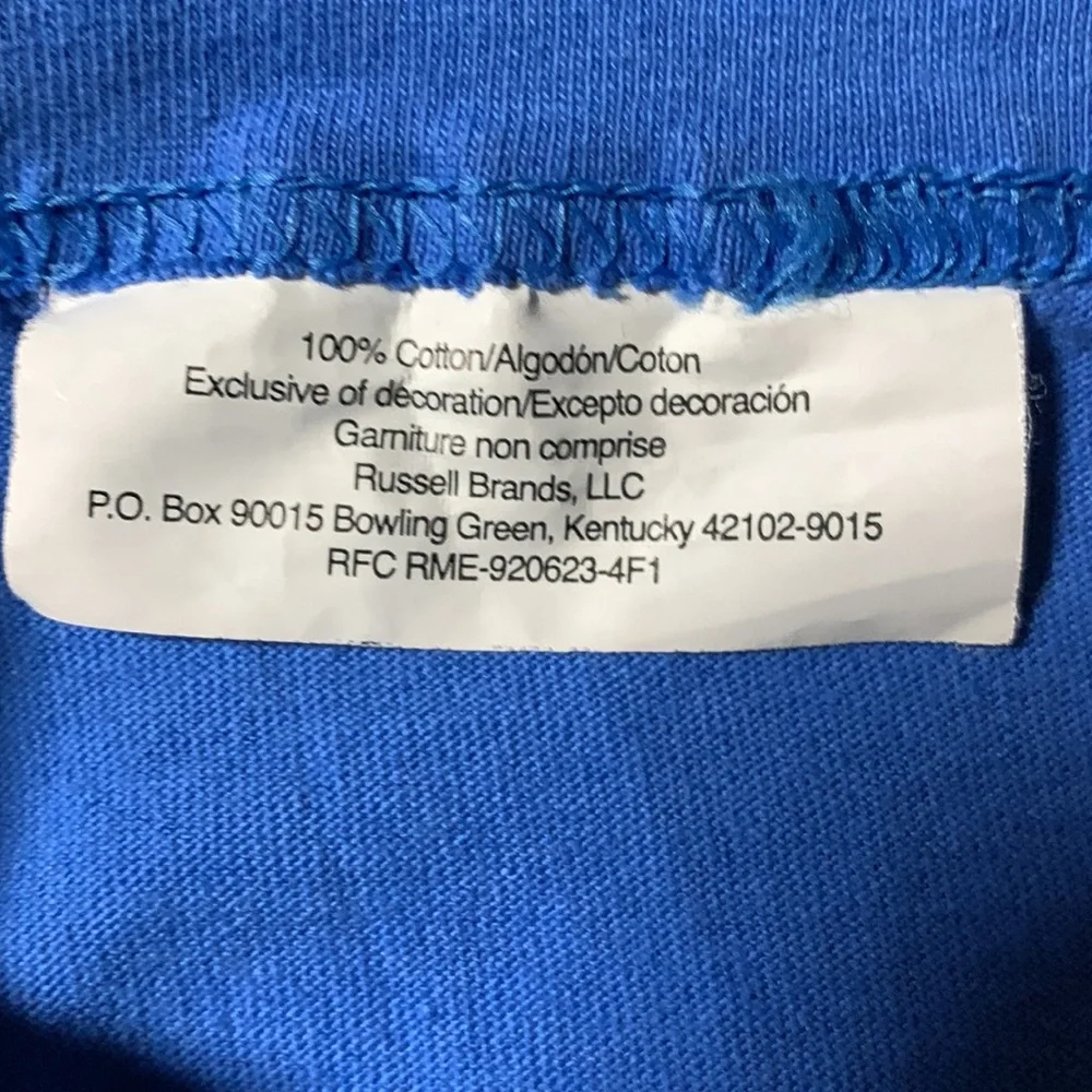 Lot of 2 Russell Athletics blue, short sleeve t-shirts.  Size Large - Picture 4 of 11